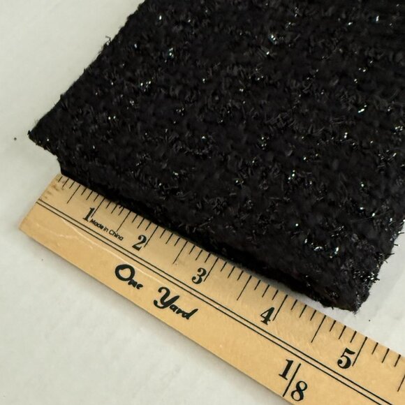Jessica McClintock Vtg. Black Structured Evening Clutch Bag Sparkle Tweed Fabric - Picture 6 of 11